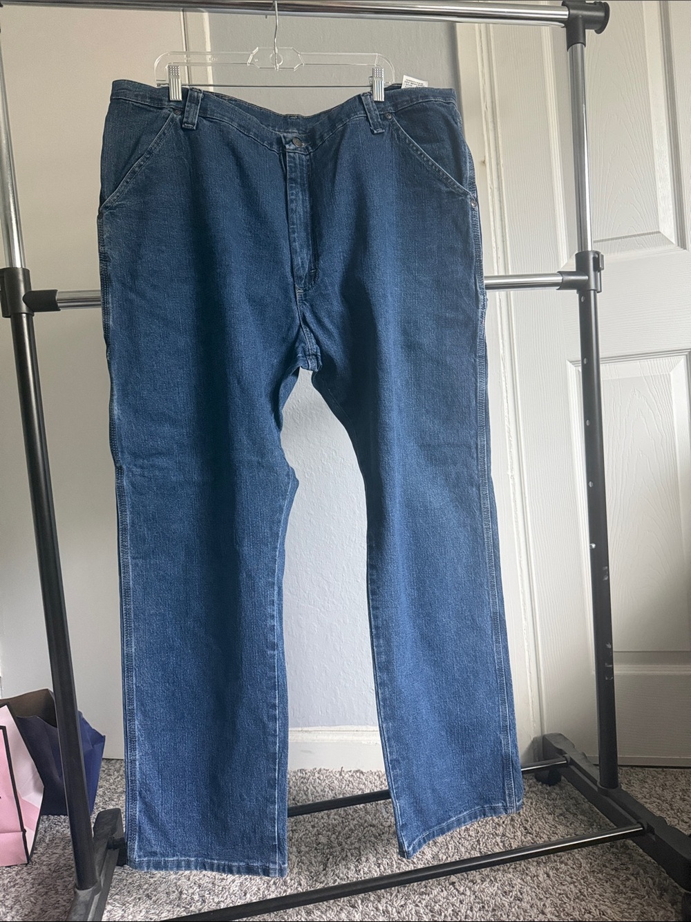 Wrangler Men's Dark Blue Straight Leg Jeans